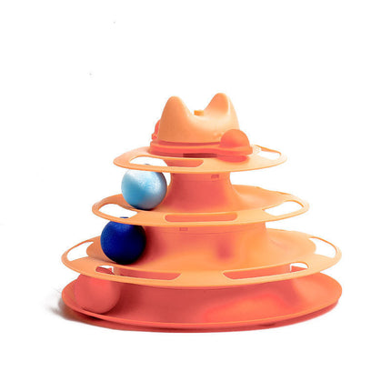 Cat Toys Space Tower Play Board with Spring Funny Cat Stick | Interactive Playset for Mental Stimulation and Exercise