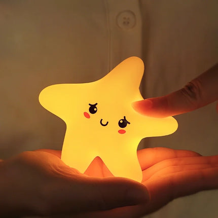 Rechargeable Night Light with Tap Control | Whimsical Star, Moon & Cloud Designs for Cozy Ambiance