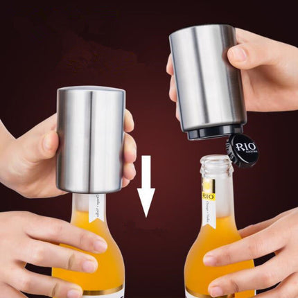 Automatic Beer Bottle Opener with Stainless Steel Design | Effortless Cap Removal in Multiple Colors