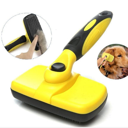 Stainless Steel Self-Cleaning Slicker Brush for Dogs and Cats | Effortless Grooming and Fur Removal