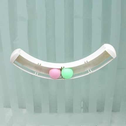 Curved Cat Toy with Track Plate & Colorful Balls | Durable Plastic for Endless Entertainment and Play