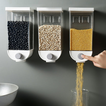 Airtight Grain Storage Container for Kitchen with Easy-Press Dispenser | Keeps Dry Foods Fresh and Organized