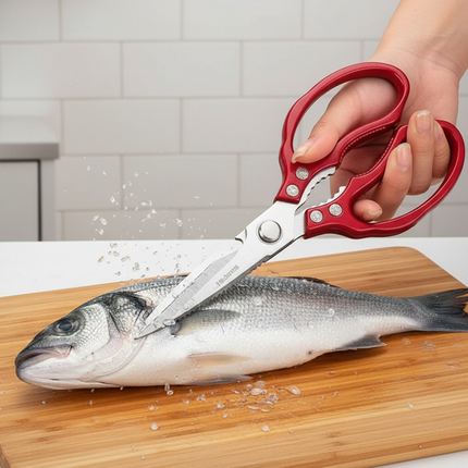 Stainless Steel Kitchen Scissors, Japanese Kitchen Shears for Meat and Herbs