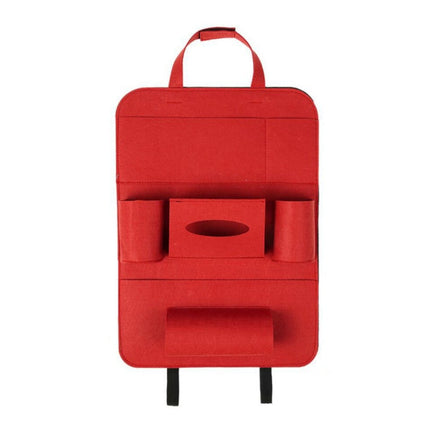 Multi-Pocket Wool Felt Car Backseat Organizer with Adjustable Straps | Durable Storage Solution for Clutter-Free Travel