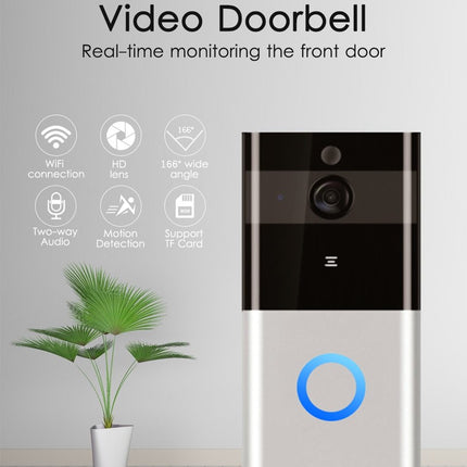 720P WIFI Visual Doorbell with PIR Motion Detection | Two-Way Intercom & Mobile Alerts for Home Security