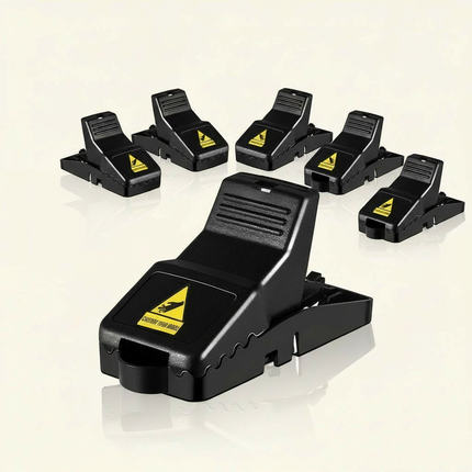 Mouse Traps 6 Pack, Snap Trap for Mice Indoor and Outdoor, Poison Free Plastic Mouse Trap with Bait Cup