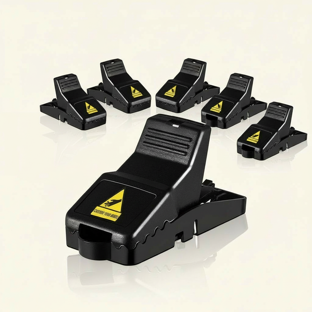 Mouse Traps 6 Pack, Snap Trap for Mice Indoor and Outdoor, Poison Free Plastic Mouse Trap with Bait Cup