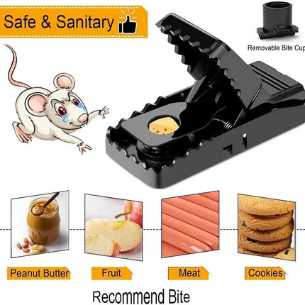 Mouse Traps 6 Pack, Poison Free Plastic Mouse Trap with Bait Cup
