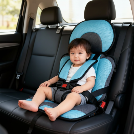 Booster Seat with Harness, Toddler Car Seat for Travel, Lightweight Foldable Car Booster Seat for Road Trips and Taxis