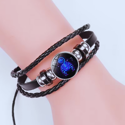 Zodiac Leather Bracelet with Adjustable Chain – image 7