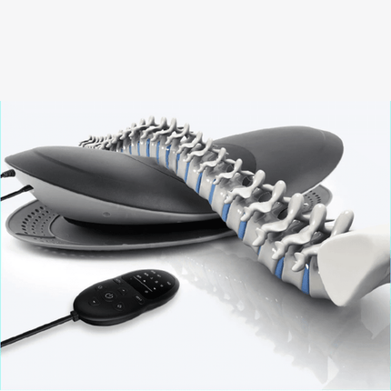 Lumbar Traction Device with Heat and Vibration, Heated Back Massager for Sciatica Pain Relief, Back Stretcher
