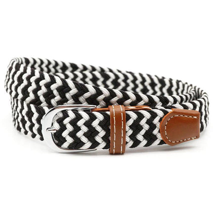 Stretch Belt with Silver Buckle, Woven Braided Belt with No Holes, Elastic Belt for Everyday Comfort – image 16