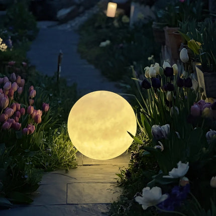 IP65 Waterproof Moon Garden Light with 16 Colors | Remote-Controlled Solar & USB Rechargeable for Outdoor Ambiance