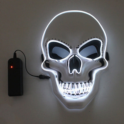 Scary Mask with Skull Design and Glowing EL Wire, Halloween Costume Mask with 3 Modes – image 18