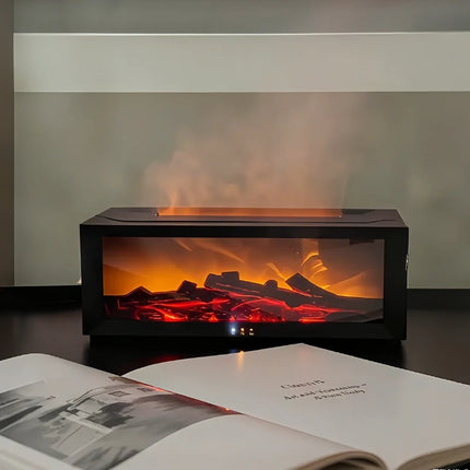 Humidifier with Mesmerizing Flame Effect & Multicolor Lighting | USB-Operated for Soothing Atmosphere