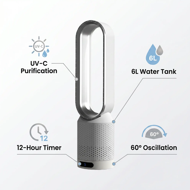 Portable Air Cooler, Evaporative Cooler with Remote and Ice Packs