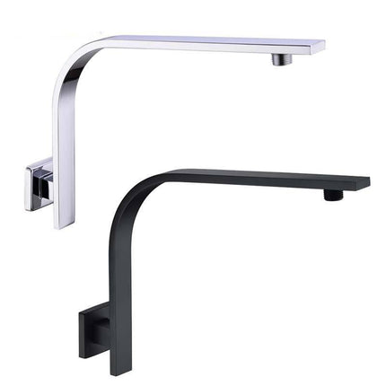 Shower Arm Extension, 16 Inch Stainless Steel Gooseneck Shower Arm, Wall Mounted Shower Head Arm in Chrome and Black