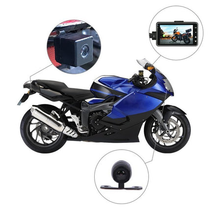 12MP Dual Lens Motorcycle Dash Cam with 3.0" Screen | Waterproof Recording for Safe Rides