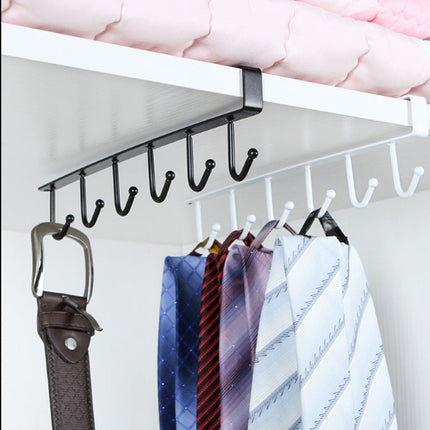Seamless Nail-Free Wrought Iron Kitchen Rack with Versatile Hooks | Stylish Organizer for Kitchen, Office, and Wardrobe