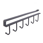 Seamless Nail-Free Wrought Iron Kitchen Rack with Versatile Hooks | Stylish Organizer for Kitchen, Office, and Wardrobe