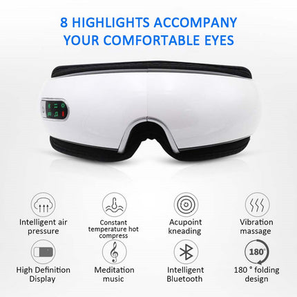 Smart Eye Massager with USB Charging & Hot Compress | Soothing Relief for Eye Strain and Stress