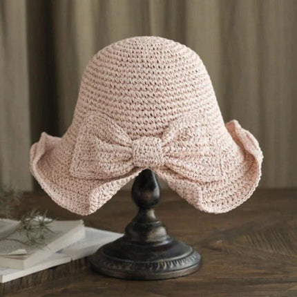 Sun Hat with Bow, One Size Sun Protection Hat for Outdoor Summer Days