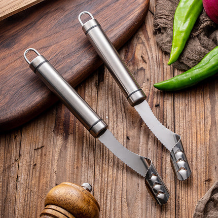 Stainless Steel Seed Corer Remover Tool with Serrated Edges | Effortless Seed Removal for Peppers and Vegetables