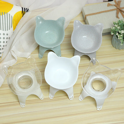 Cartoon Cat Ears Pet Bowl with Protective Design | Easy to Clean Food-Grade Material for Comfortable Mealtime