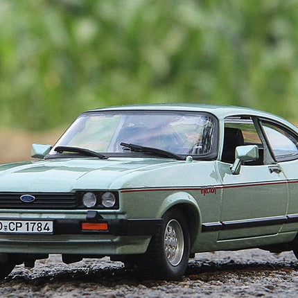 1982 Ford Capri Alloy Car Model in Light Green | 1:24 Scale Classic Toy for Collectors and Car Enthusiasts