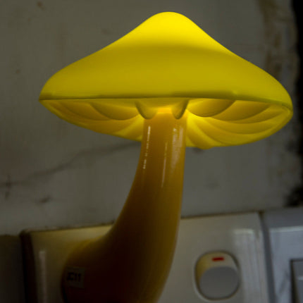 LED Mushroom Night Light with Light Sensor | Warm Yellow Glow for Cozy Home Ambiance