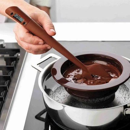 Digital Cooking Thermometer with Easy-Read Screen & Silicone Spatula | Accurate Temp Monitoring for Culinary Precision
