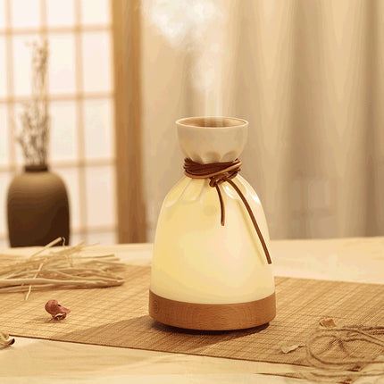 Wood Aromatherapy Diffuser and Humidifier with Ultrasonic Technology | Elegant Desk Lamp for Relaxation and Air Moisture
