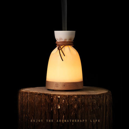 Wood Aromatherapy Diffuser and Humidifier with Ultrasonic Technology | Elegant Desk Lamp for Relaxation and Air Moisture