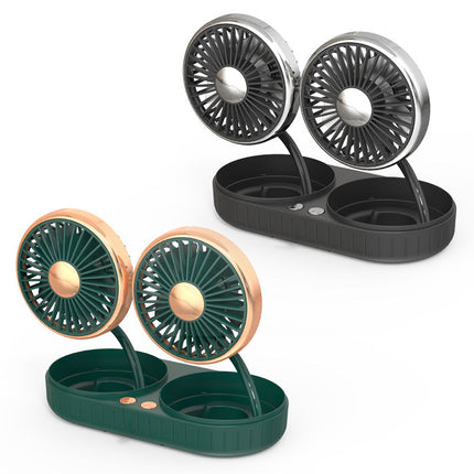 Double-Headed Hose Fan with Flexible Silicone Hose | USB Powered for Customized Cooling in Cars and Offices