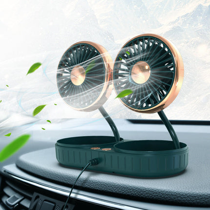 Double-Headed Hose Fan with Flexible Silicone Hose | USB Powered for Customized Cooling in Cars and Offices