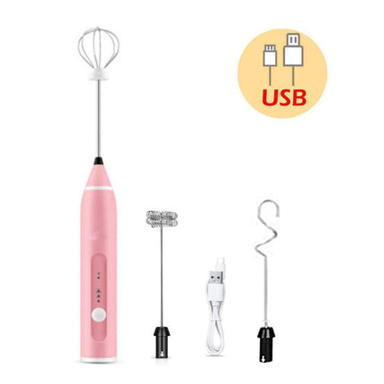 USB Rechargeable Electric Milk Frother with 3-in-1 Functions | Perfect for Frothing Milk, Whipping Eggs, and Mixing Ingredients