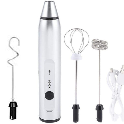 USB Rechargeable Electric Milk Frother with 3-in-1 Functions | Perfect for Frothing Milk, Whipping Eggs, and Mixing Ingredients