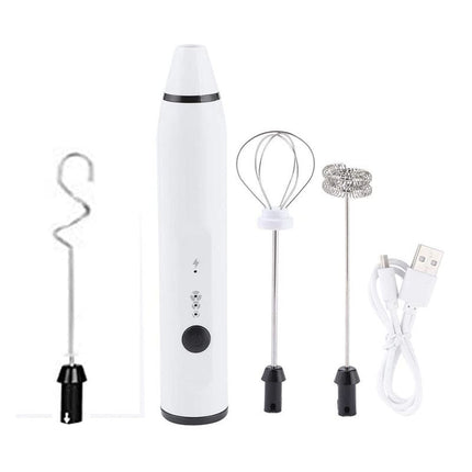 USB Rechargeable Electric Milk Frother with 3-in-1 Functions | Perfect for Frothing Milk, Whipping Eggs, and Mixing Ingredients