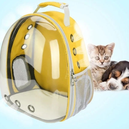 Transparent Pet Backpack for Small Pets up to 12kg | Comfortable Carrier with Side Access for Easy Travel