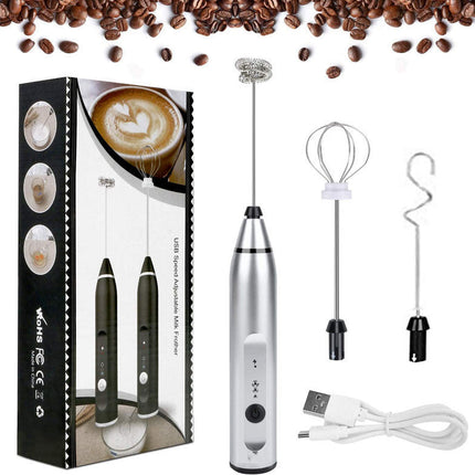 USB Rechargeable Electric Milk Frother with 3-in-1 Functions | Perfect for Frothing Milk, Whipping Eggs, and Mixing Ingredients