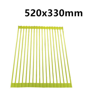 Stainless Steel Rolling Curtain Drain Rack with No-Drill Installation | Space-Saving Design for Easy Kitchen Organization