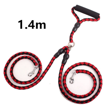 Pet Double Leash with Heavy-Duty Reflective Threads | Comfortable 360-Degree Design for Safe Dog Walking