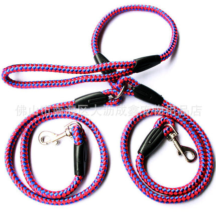 Pet Double Leash with Heavy-Duty Reflective Threads | Comfortable 360-Degree Design for Safe Dog Walking