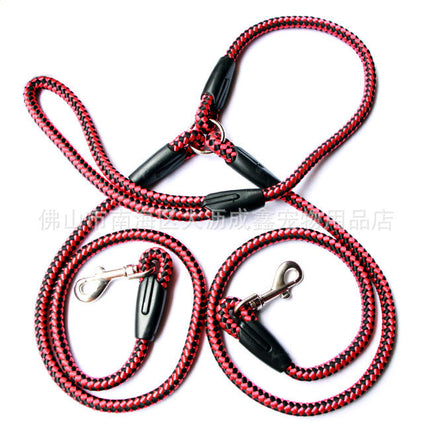 Pet Double Leash with Heavy-Duty Reflective Threads | Comfortable 360-Degree Design for Safe Dog Walking