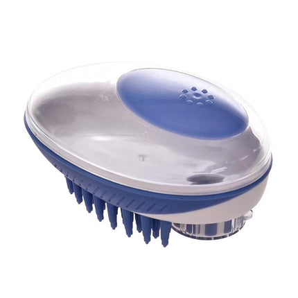 Silicone Pet Bath Brush with Built-in Liquid Storage | Soothing Massage Tool for Stress-Free Grooming