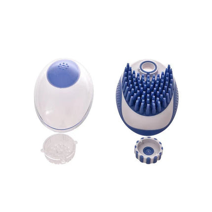 Silicone Pet Bath Brush with Built-in Liquid Storage | Soothing Massage Tool for Stress-Free Grooming