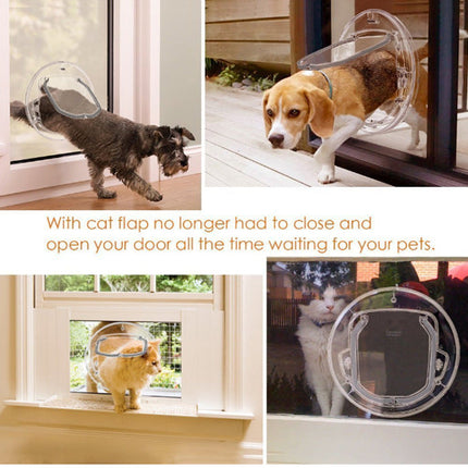 Pet Door Round with 4-Way Lockable Design | Weather-Resistant Access for Your Pets