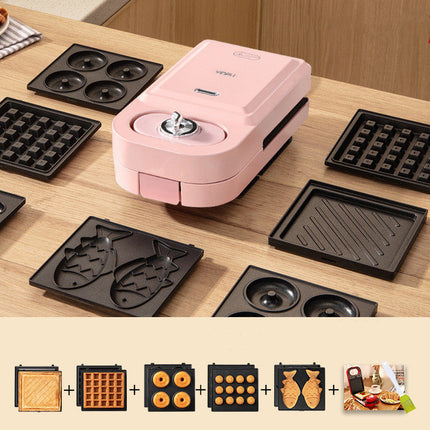 Retro Breakfast Machine with Multi-Function Design | All-in-One Toaster for Waffles, Omelettes, and Sandwiches