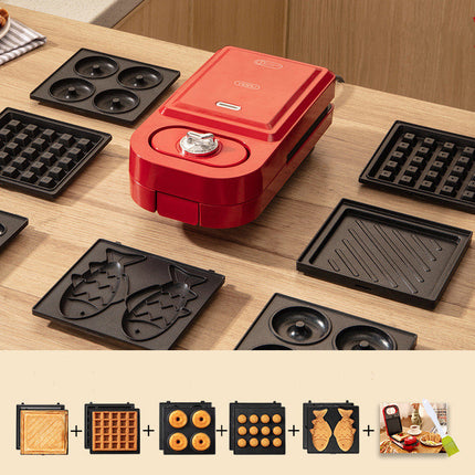 Retro Breakfast Machine with Multi-Function Design | All-in-One Toaster for Waffles, Omelettes, and Sandwiches