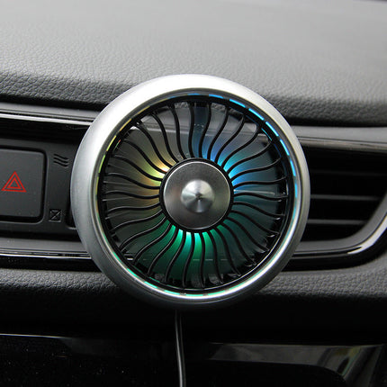 Car Multi-Function Fan with 3 Speed Settings & Ambient Lighting | Compact Air Vent Fan for Summer Comfort